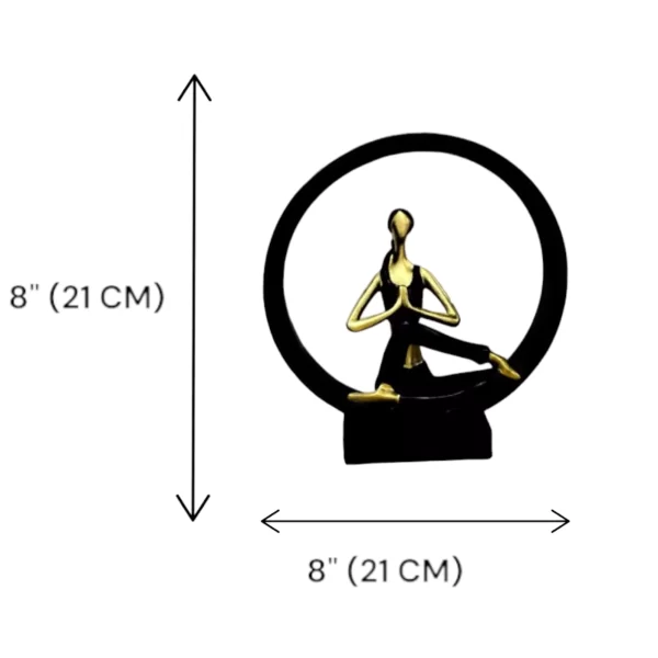 Elegant Golden Yoga Lady Sculpture